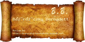 Böröczky Bernadett névjegykártya