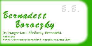 bernadett boroczky business card